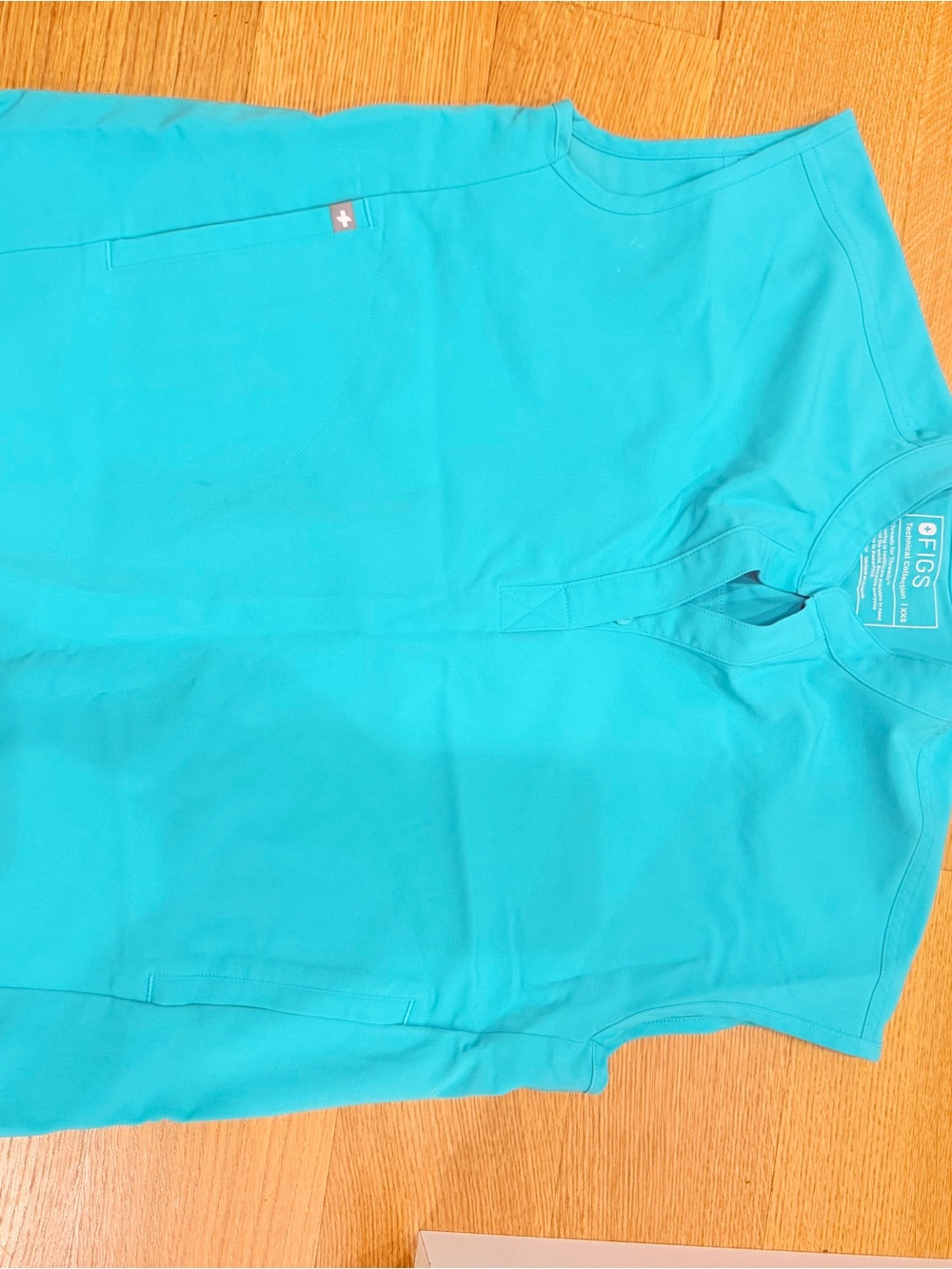 Figs Teal V-neck Medical Scrub Top